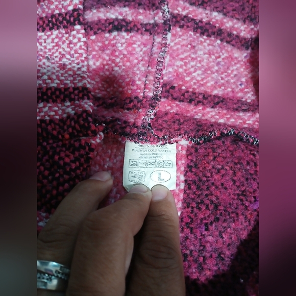 Pink and Burgundy Striped Hoodie - Picture 6 of 6